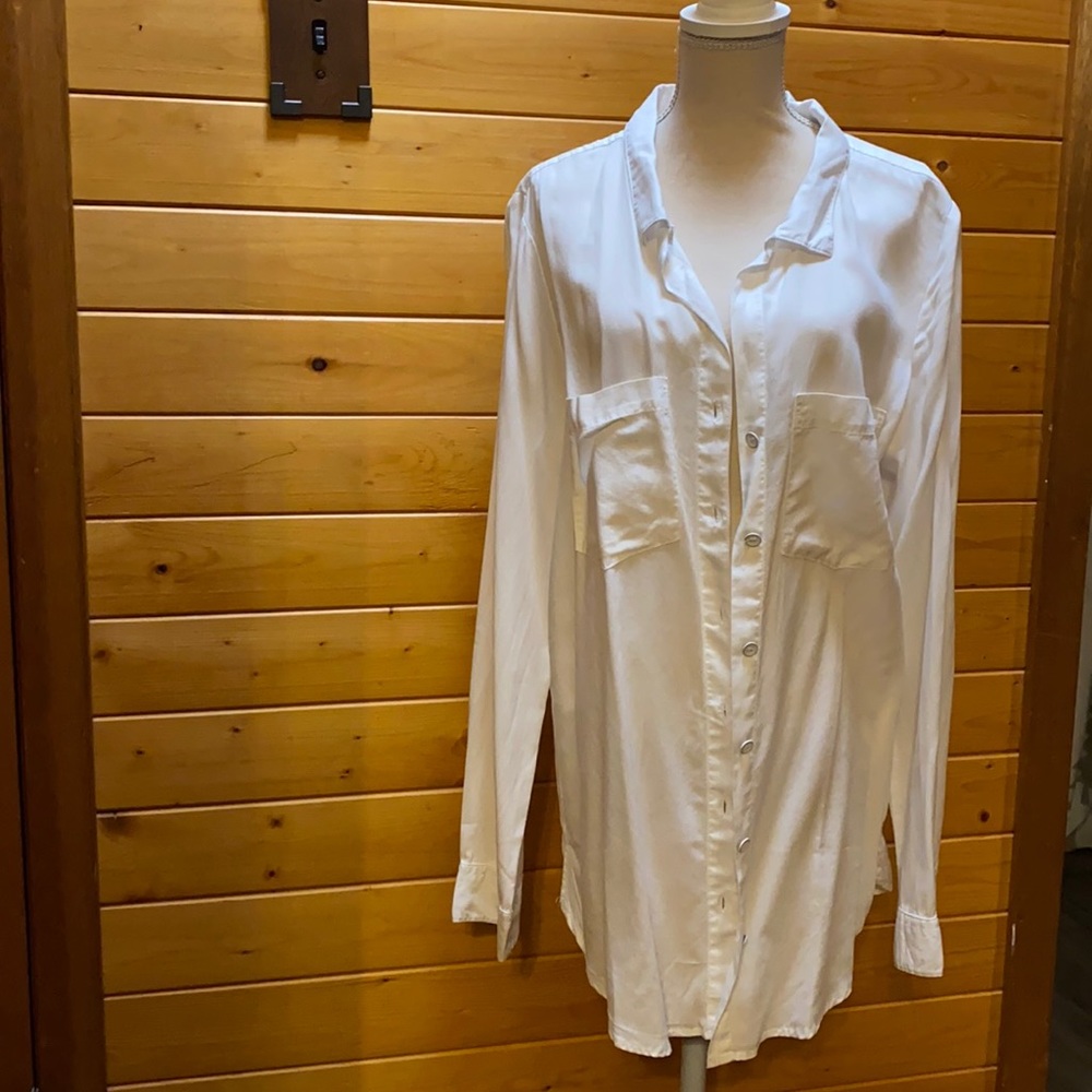 White oversized button up